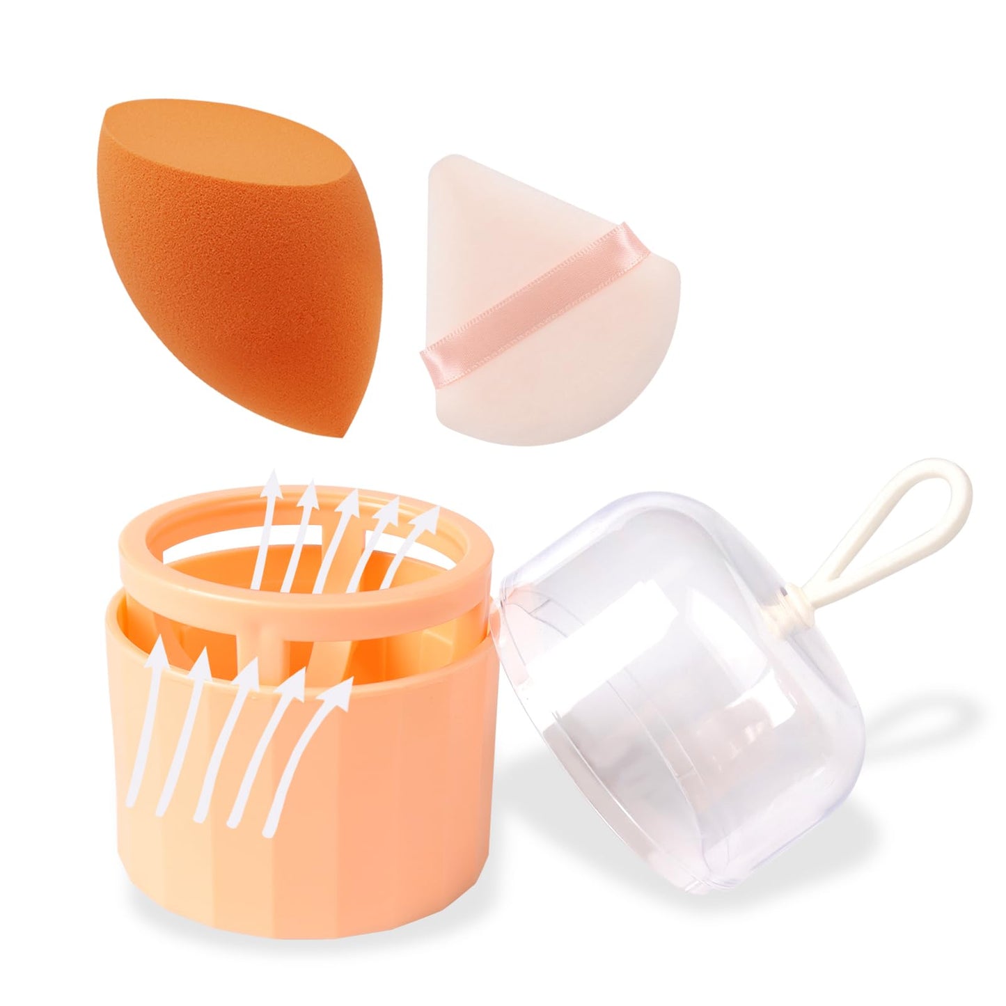 Professional Toiletry Sponges Set,Latex Free Flawless Soft Face Sponge with Holder,Beauty Blender Cosmetic Applicator for Powder,Liquid,Facial Makeup Tools