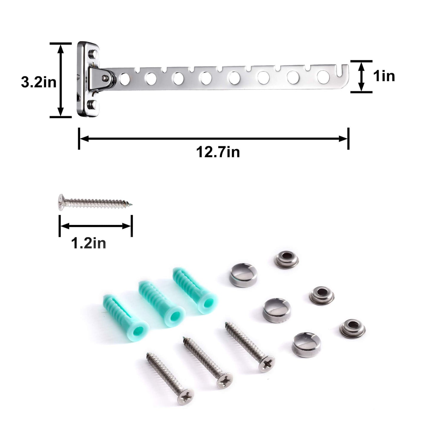 ASHOP Wall Mounted Clothes Hanger 2-Pack Folding Swing Arm Rack for Laundry Room Space-Saving Heavy-Duty Organizer Ideal for Bathroom & Bedroom