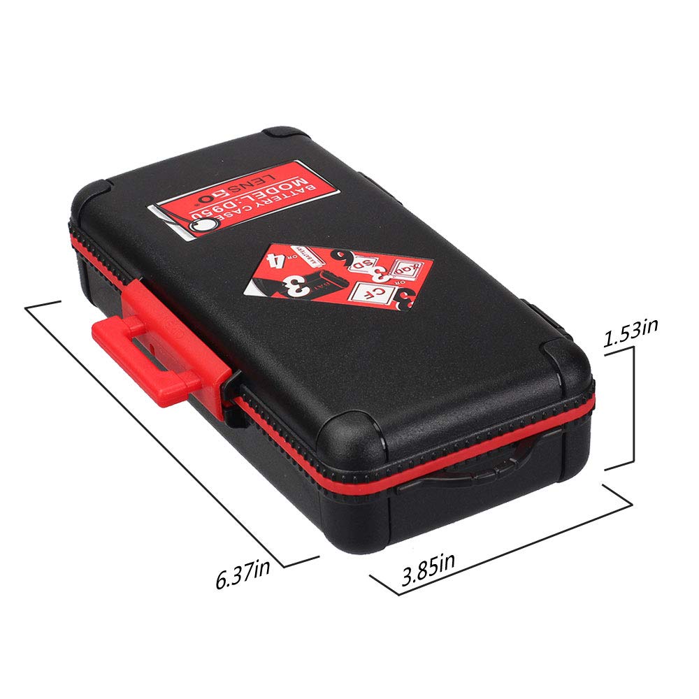 LENSGO Camera Battery Memory Card Case, Memory Card Hard Protector Case Water-Resistant Anti-Shock Compact Camera Battery Card Storage Box for 3 Camera Batteries 3 XQD or 3 CF Cards 6 SD Cards (Red)