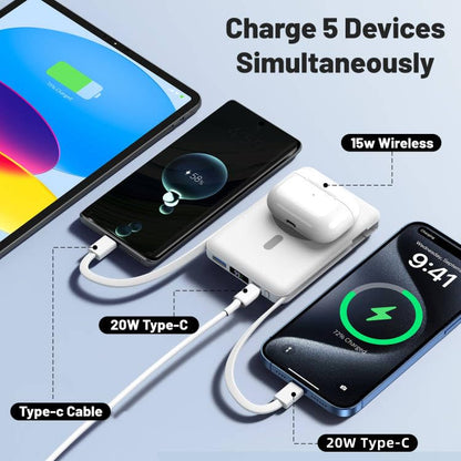Azmuth for Magsafe Battery Pack, 10000mAh Magnetic Power Bank 22.5W PD Fast Charging with LED Display Wireless Portable Charger for Magsafe with Stand for iPhone 17/16/15/14/13/12/Pro/Pro Max