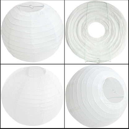 Time to Sparkle Tissue Paper Round Lanterns LampShade Lamp Shade Wedding Birthday Party Decoration | White, 30"(75cm) |