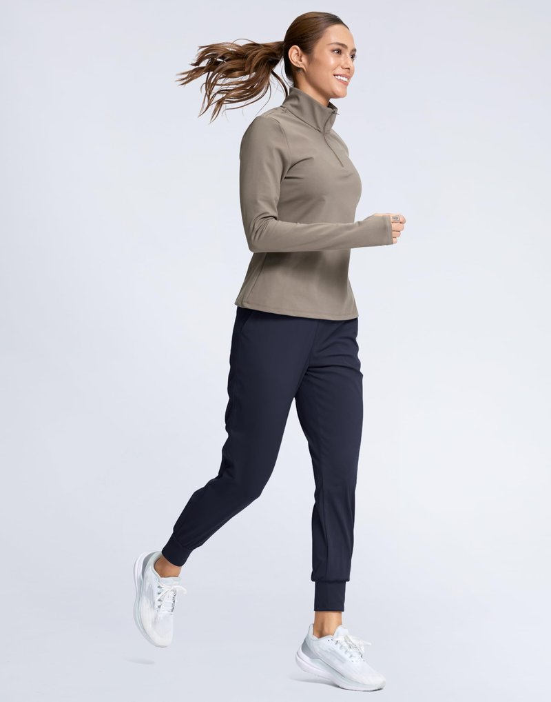 SANTINY Women's Joggers Pants with Pockets Lightweight High Waisted Athletic Gym Workout Pants for Women Yoga Travel (Navy_L)