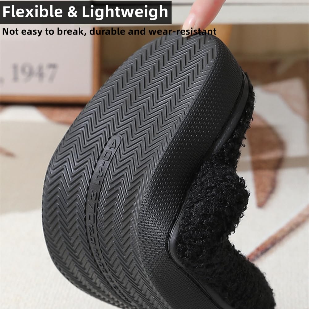 V OPXIN Halloween Slippers for Women Men Pumpkin Spooky Ghost Slippers Cozy Plush Warm Slip-on House Slippers Shoes for Indoor Outdoor Halloween Gifts