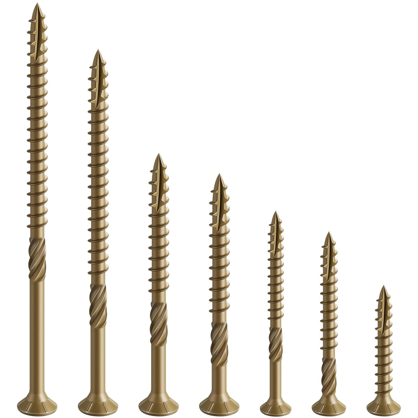 Wensilon #12 * 6" Deck Screws, (32pcs) 1 lbs.Exterior Wood Screws, Rust Resistant Epoxy Coated, Bronze, T20 Star Bit
