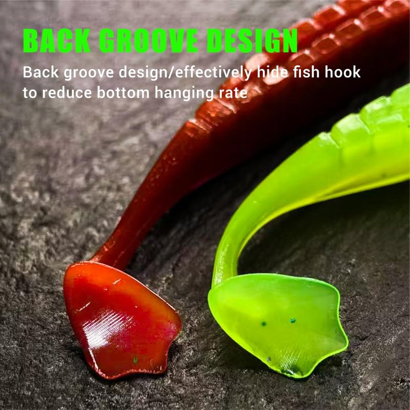 Swimbaits Paddle Tails, Soft Fishing Bait Lures TPE Floating Tail Swim Baits for Saltwater/Freshwater