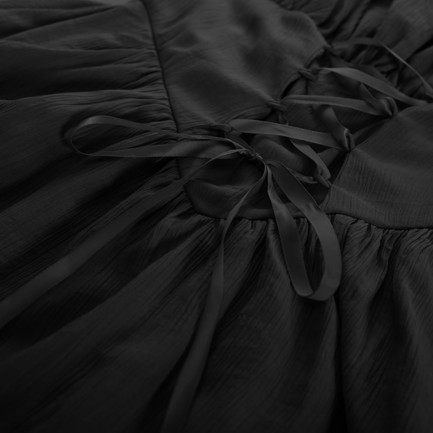 Renaissance Dress Corset Sundress for Women Lace Up Summer Cami Dress Black M