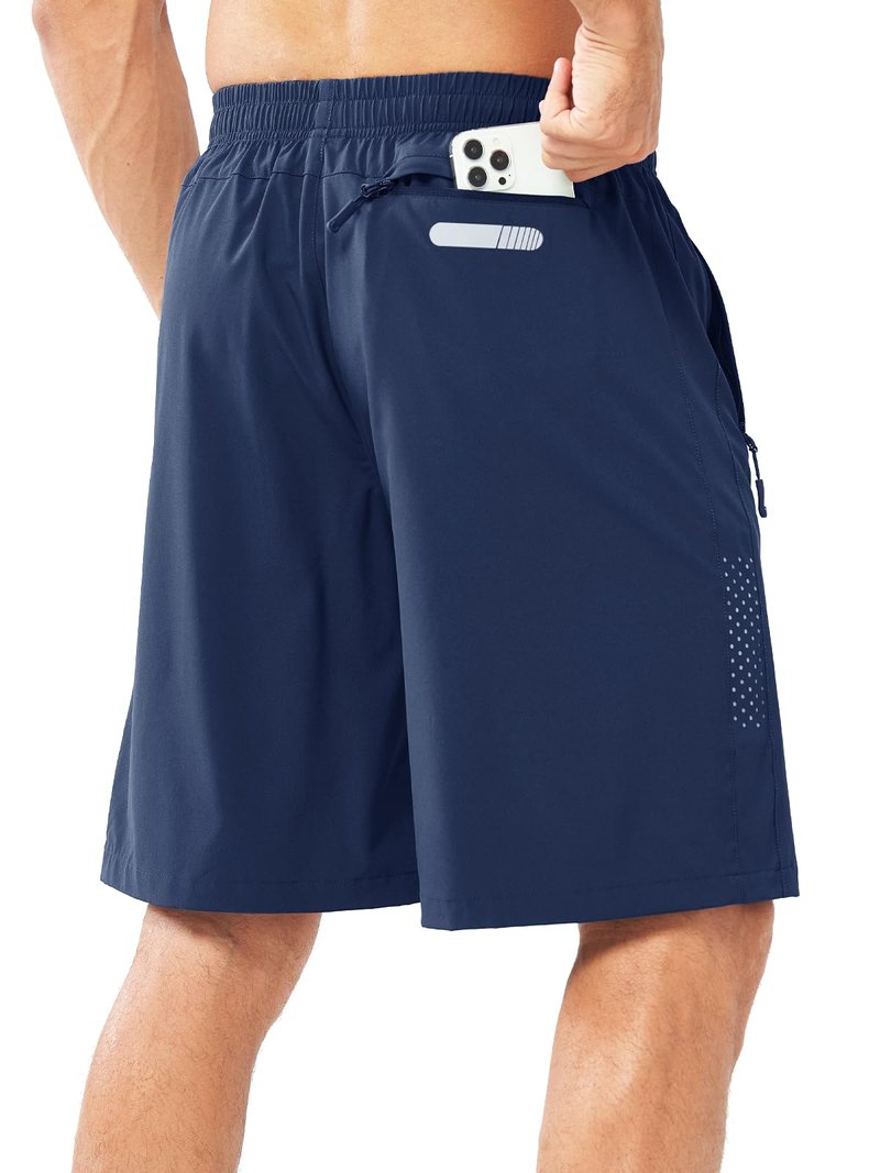 NORTHYARD Men's Athletic Running Shorts Gym Workout 7"/9"/5" Quick Dry Lightweight Sports Basketball Tennis 3 Zipper Pockets DARKBLUE-9inch 4XL