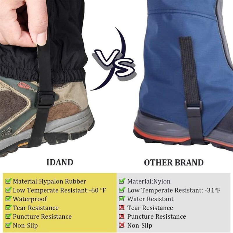 UNIQOCK Hiking Gaiters Lightweight Leg Gaiters Snow Gaiters Waterproof Windproof Durable Leg Cover Protect for Mountain Snow, Hiking, Skiing, Walking, Climbing, Hunting