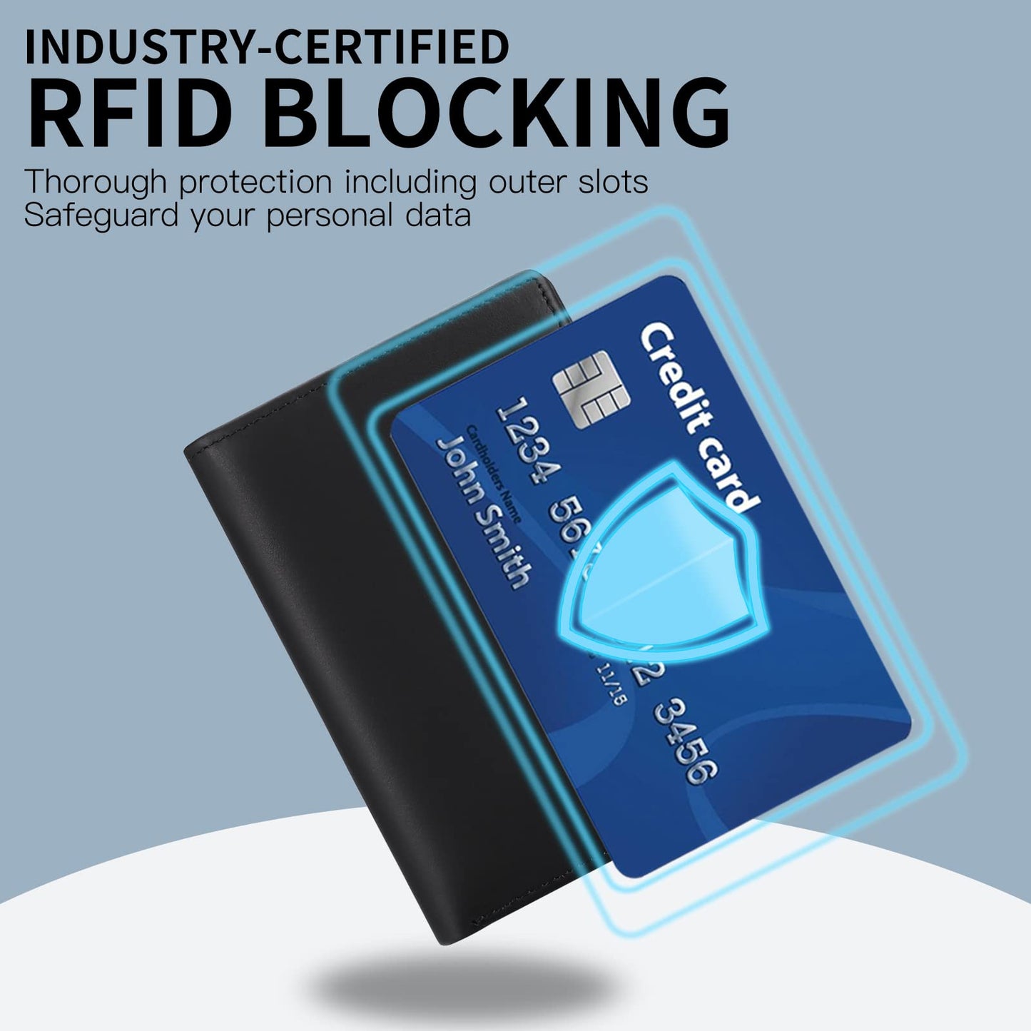 SENDEFN Men's Wallets Multifunctional RFID Blocking Leather Wallet Credit Card Trifold Compact Wallets for Men with ID Window & Coin Pocket
