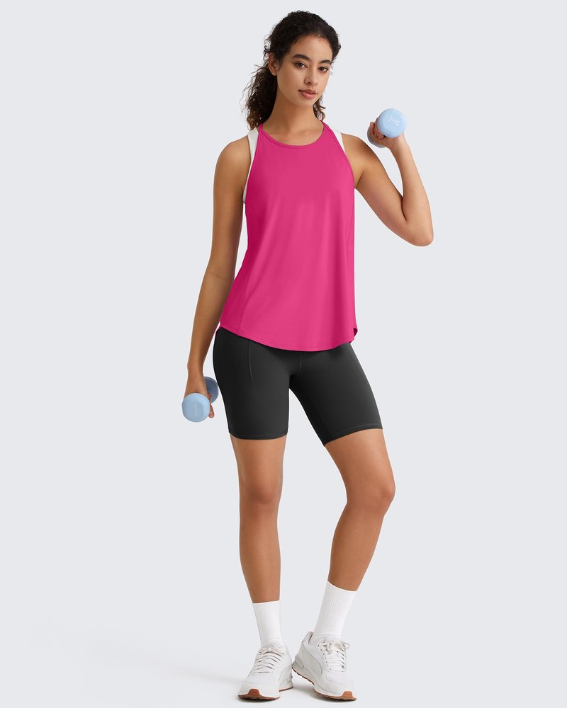 G4Free Workout Tank Tops Woman Lightweight Razor Back Tanks Athletic Sports Running Yoga Top Loose Fit (Hot Pink,M)