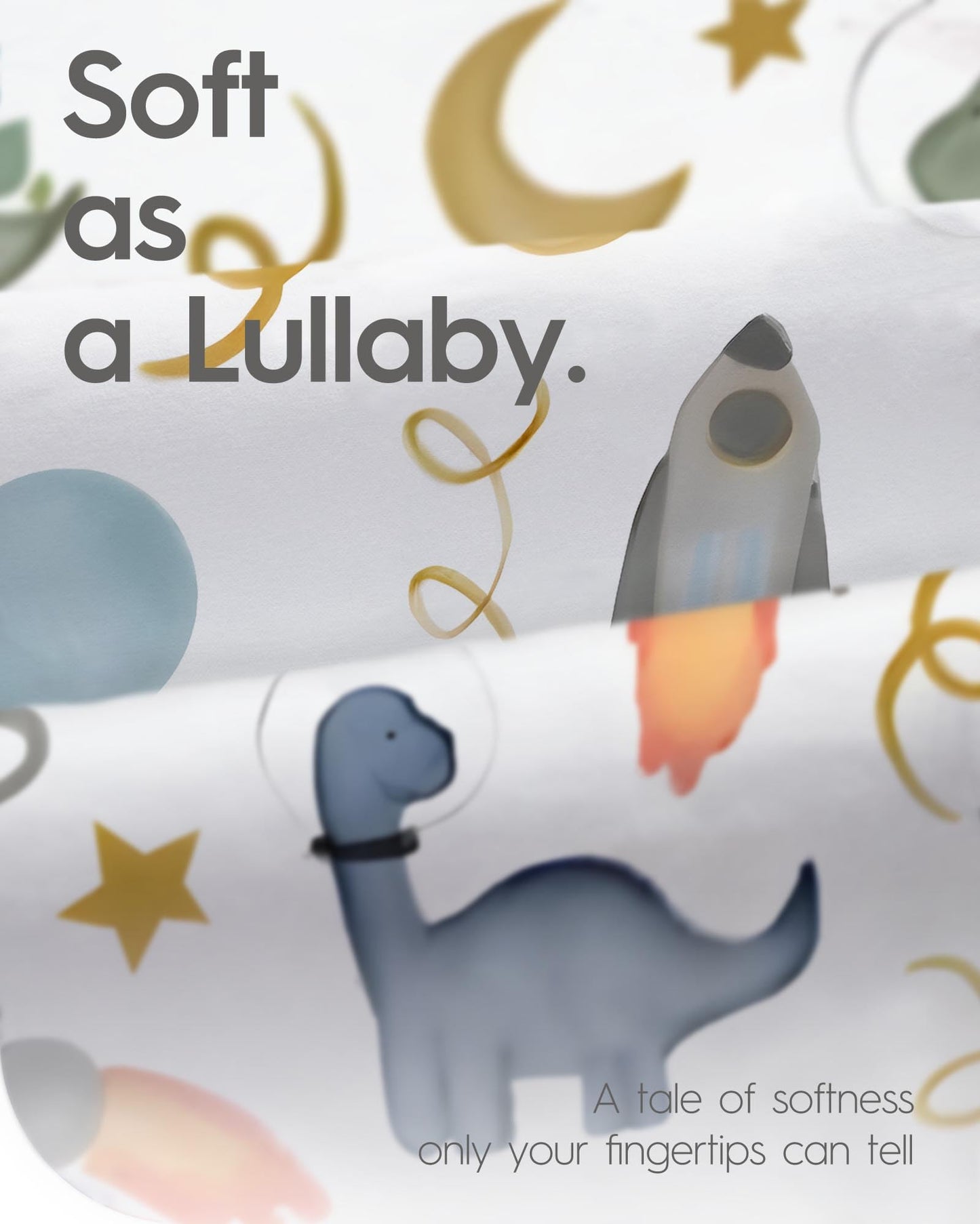 Graco Pack and Play Sheets Fitted, TotBasic Ultra Soft Mini Crib Sheets Boy, Neutral Pack N Play Mattress Sheets Hypoallergenic and Soothing, Premium Jersey Playrad Sheets, 2 Pack (Dino Space)