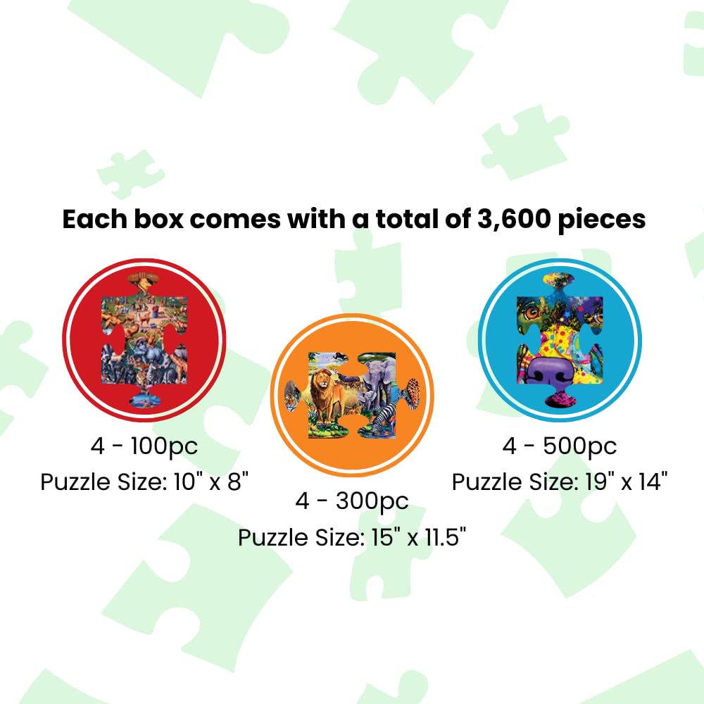 MasterPieces - Jigsaw Puzzle 12-Pack Bundle Set, Artist Gallery Collection Series 2 Landscape and Animal Puzzles, Family Fun for Adults and Kids