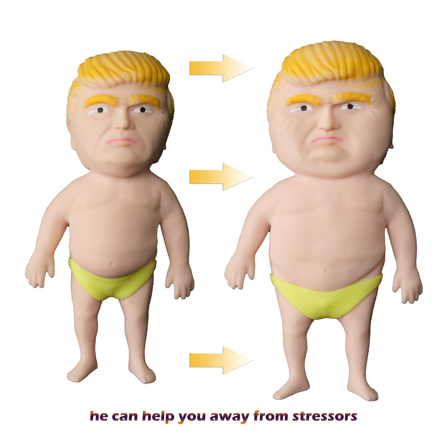 Splat Doll Squishy Toy Hilarious Squeeze Fidget Toy Rubber to Squeeze Stress Relief Sensory Play a Gag Gift Novelty Party Favors