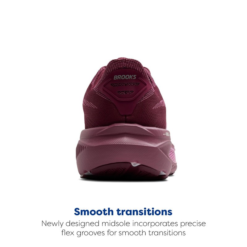 Brooks Women’s Ghost 17 Neutral Running Shoe - Burgundy/Pink/Green - 6 Medium
