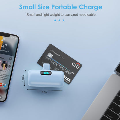 Small Portable Charger for iPhone,Upgraded 5000mAh PD Fast Charging Power Bank,Mini Battery Pack Backup Charger Compatible with iPhone 14/14 Pro Max/13/13 Pro/12 Pro/11/XS/XR/X/8/7/6 etc-Black