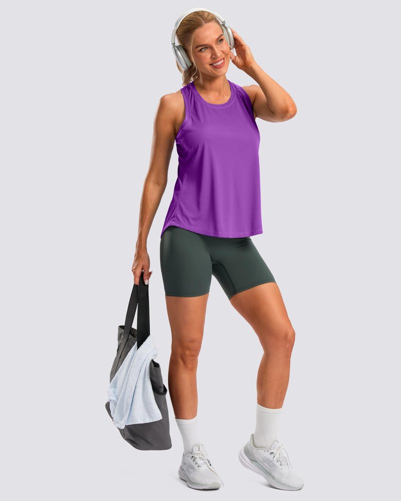 G Gradual Women's Workout Tank Tops Racerback Athletic Yoga Tops Loose Fit Sleeveless Running Gym Sports Shirts for Women(Dark Purple,M)
