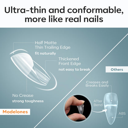 modelones 9 in One Gel Nail Glue Brush On Nail Glue 15 ml for Tips, Rhinestones, Base Coat, Blooming Art Gel Kit for Press on Nails Acrylic Tips U V Lamp Needed 2Pcs