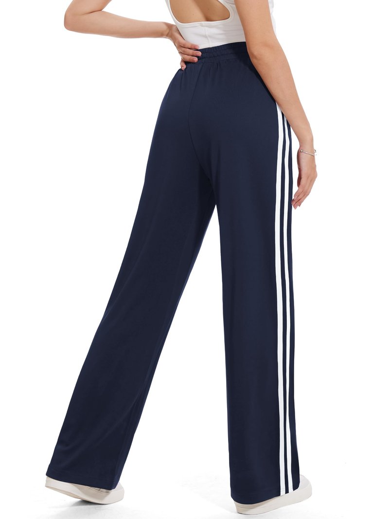 Tapata Women's 32" Inseam Long Track Pants Loose Straight Leg Jogging Sweatpants Warm-Up Sports Athletic Running, Navy Blue, XL