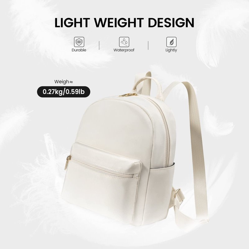LOVEVOOK Mini Backpack for Women - Light Weight, Waterproof, Fashion - Beige