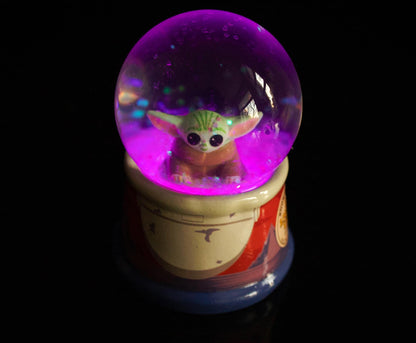 Silver Buffalo Star Wars The Mandalorian Light Up Snow Globe│Grogu Baby Yoda│4.6 Inches Tall, 55mm (Medium)