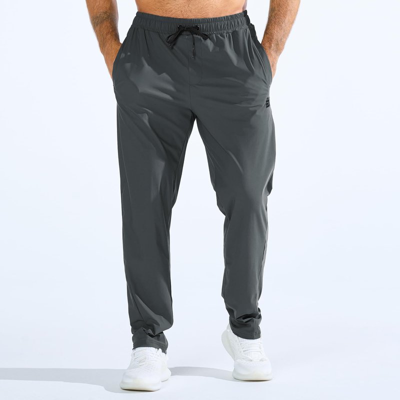 BROKIG Mens LightArmor Workout Sweatpants with Zip Pocket, UPF 50+ Stretch Gym Joggers Men Sweat Pants for Athletic(Small,Dark Grey)