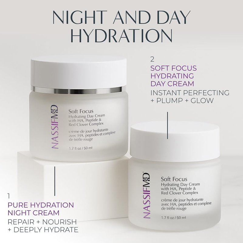 NASSIFMD Soft Focus Hydrating Day Cream - Moisturizer Face Cream for Radiant & Youthful Skin, Niacinamide & Hyaluronic Acid Facial Moisturizer