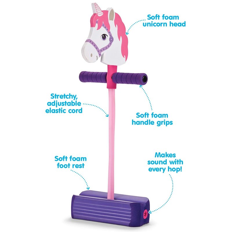 Kidoozie Foam Unicorn Pogo Jumper – Fun and Safe Toy for Kids 4+ - Promotes Active Play - Indoor & Outdoor Use