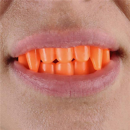 The Dreidel Company Halloween Teeth Neon Fangs Teeth, Costume, Funny Halloween Dress-Up, Pretend Play Decoration (12-Pack)