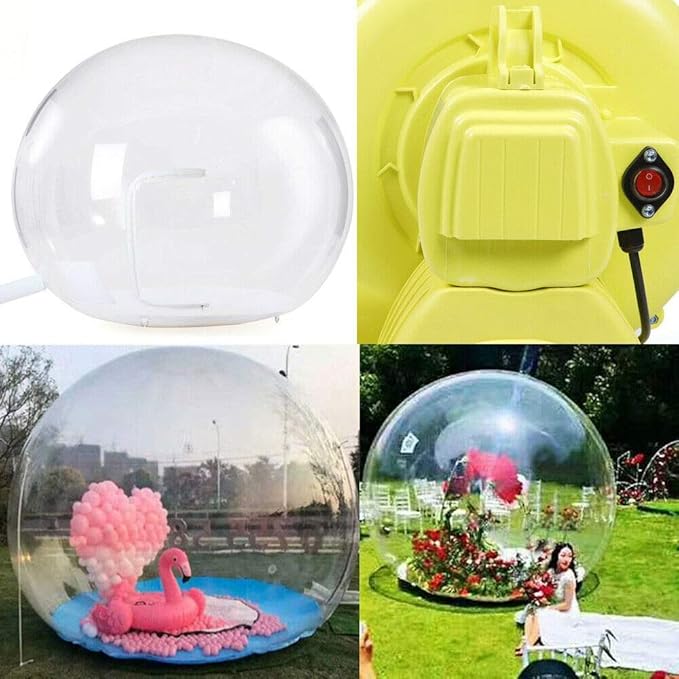 10FT Giant Inflatable Snow Globe(0.5mm PVC)(250w Blower) Christmas Decorations Giant Transparent Bubble Tent, Large Inflatable Bubble Igloo Tent for Wedding,Birthday,Christmas,Halloween Party