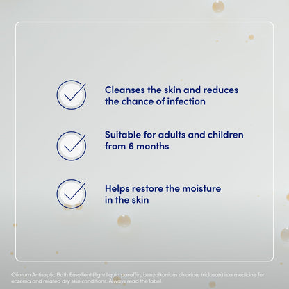 Oilatum Plus Antiseptic Emollient Bath Additive for Eczema and Dry Skin Conditions, Soothing and Hydrating Formula, Dermatologist Recommended Relief, 1 x 500ml