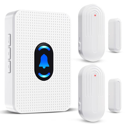 Daytech Wireless Door Chime, Door Dinger for Business Entry/Store/Home/Office, Door Alarms When Opened with 800 Ft Range,20 Chimes 5 Adjustable Volume 2 Sensors + 2 Receivers