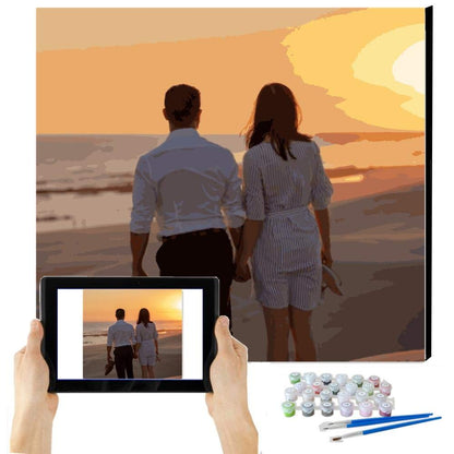 Personalised Paint by Numbers Photo Custom Paint by Numbers Kit，DIY Digital Paint by Numbers Kits for Children, Adult Beginners，Drawing Canvas with Brushes and Acrylic(40CM*50CM 36Colors No Frame）
