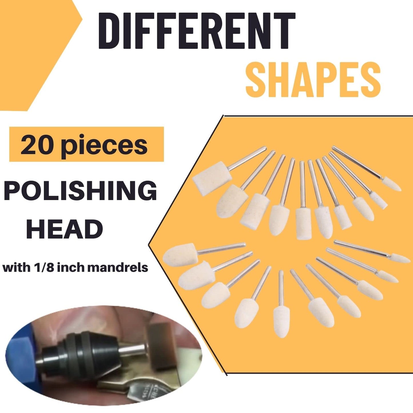 100PCS Polishing Buffing Wheel for Dremel Polishing Kit, Polishing Wheel for Dremel Tool Accessories, with 1/8" Shank for Dremel Buffing Wheels