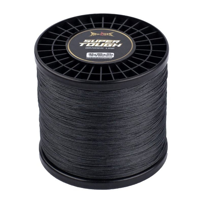 HERCULES Super Tough Braided Fishing Line 10 pounds Test Black 10LB (500 Yards) - 4 Strands