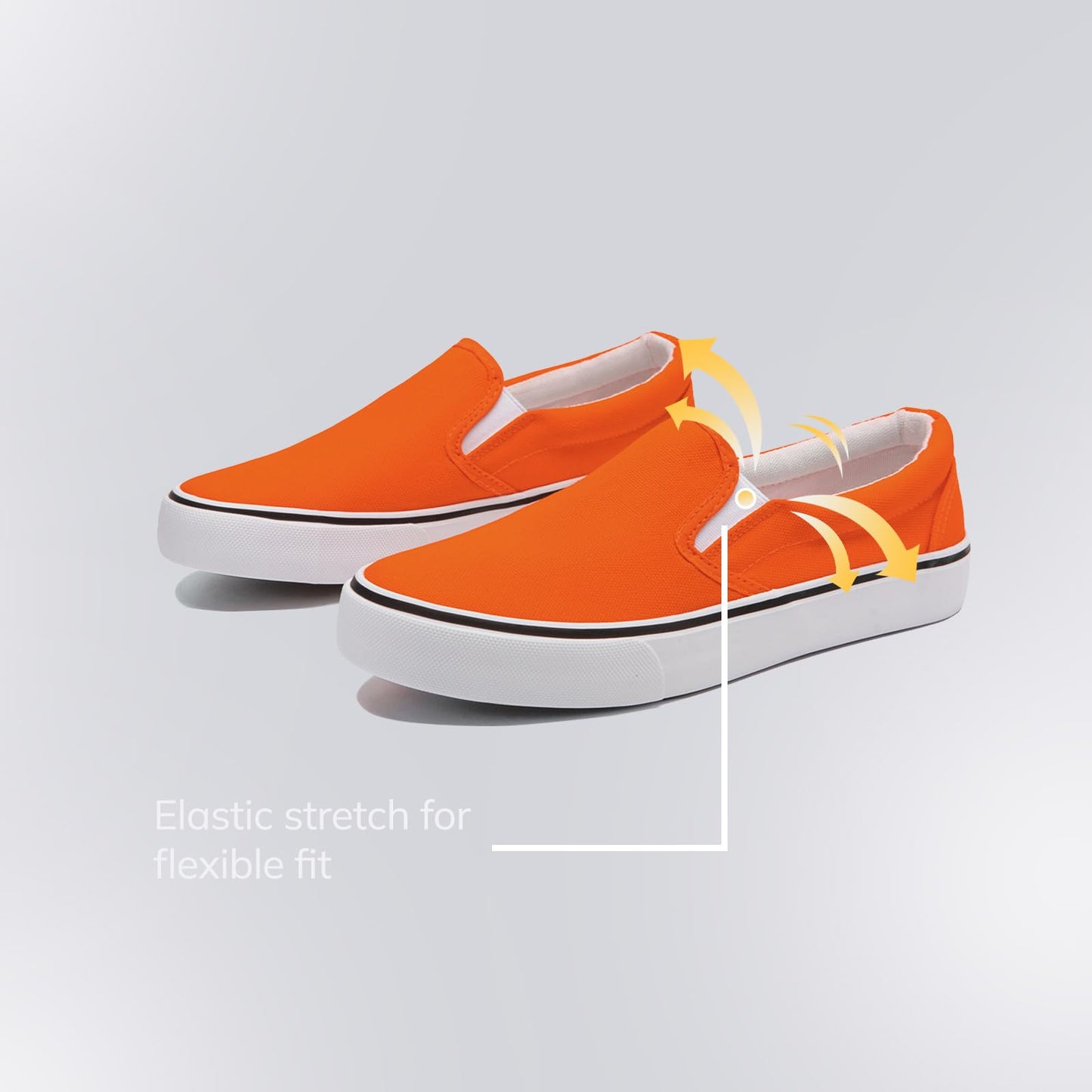 Low-Top Slip Ons Women's Fashion Sneakers Casual Canvas Sneakers for Women Comfortable Flats Breathable Padded Insole Slip on Sneakers Women Low Slip on Shoes (Orange, Numeric_12)