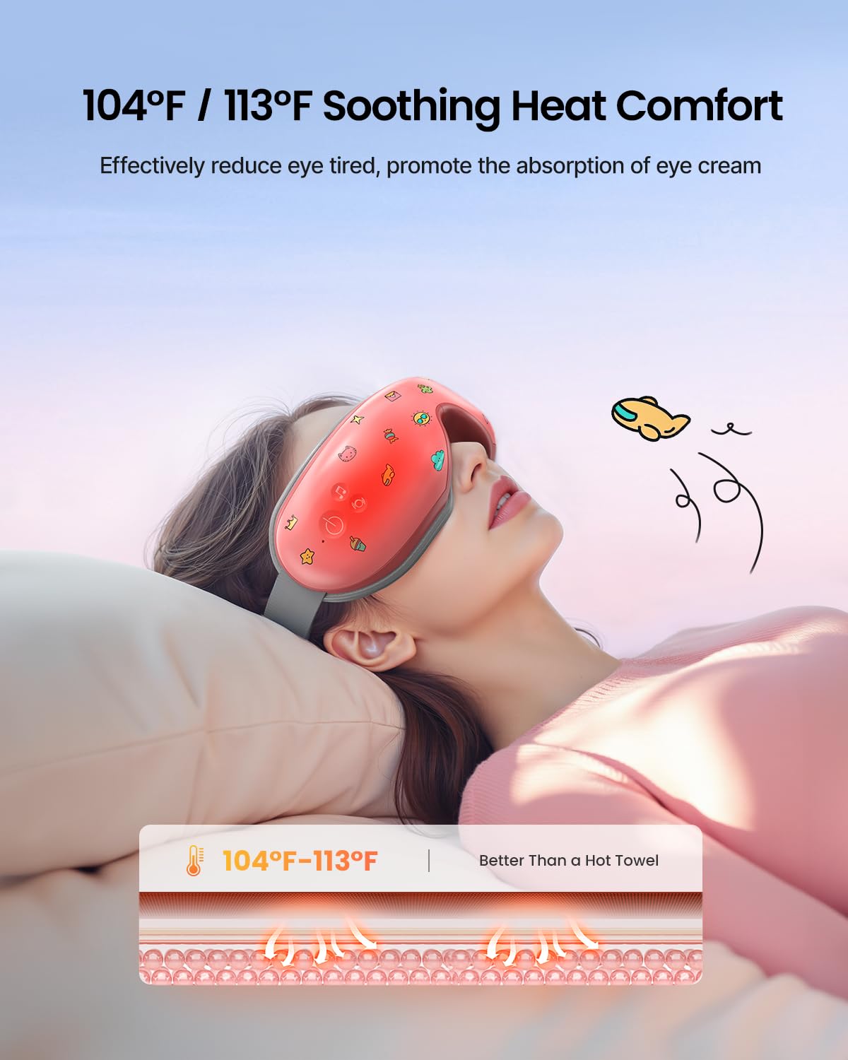 RENPHO Eye Massager with Heat, Valentines Day Gifts for Her Him Birthday Gifts for Women Mom, FSA Eligible HSA Eye Mask for Migraine,Sleep Mask for Dry Eyes Relax, Handheld Massager Eyeris 1