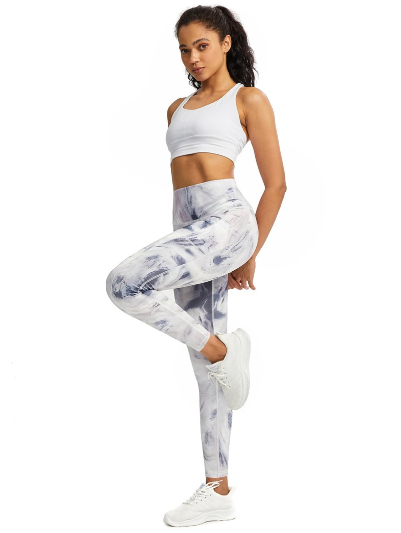 Tuspryt Womens Work Pants,Leggings for Women Tummy Control,Yoga Pants with Pockets Running Fitness Gym Tights S