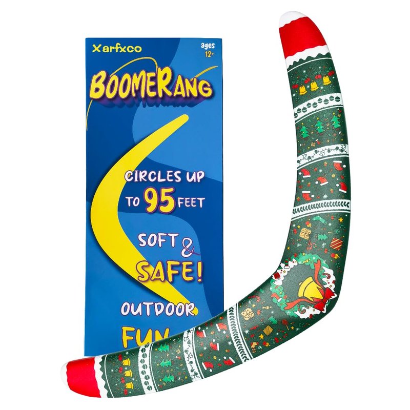 Xarfxco Boomerang for Adults and Kids, Boomerangs for Outdoor Sports & Games, Christmas Style Gifts for Boys and Girls, Good Choice for Family activies, Easy to Throw, EVA Foam