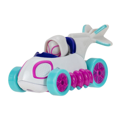 Jazwares Marvel Spidey and Friends 4-Pack Die-Cast Vehicles - Includes Spidey, Ghost-Spider, Black Panther, Miles Morales - Superhero Toys for Kids 3+