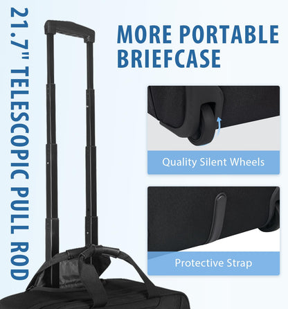 EMPSIGN Rolling Laptop Bag Laptop Roller Case for 17.3 Inch Wheeled Briefcase with RFID Pockets Water-Proof Laptop Trolley Case for Travel/Busines/Men
