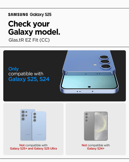 Spigen Tempered Glass Screen Protector [GlasTR EZ Fit] designed for Galaxy S25 Plus | Galaxy S24 Plus [Case Friendly] - 2 Pack