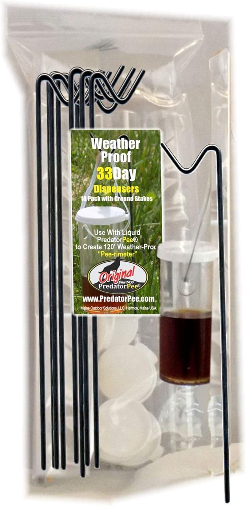 PredatorPee 100% Pure Mountain Lion Urine 16oz Trigger Spray Bottle Combo with 33 Day Dispensers