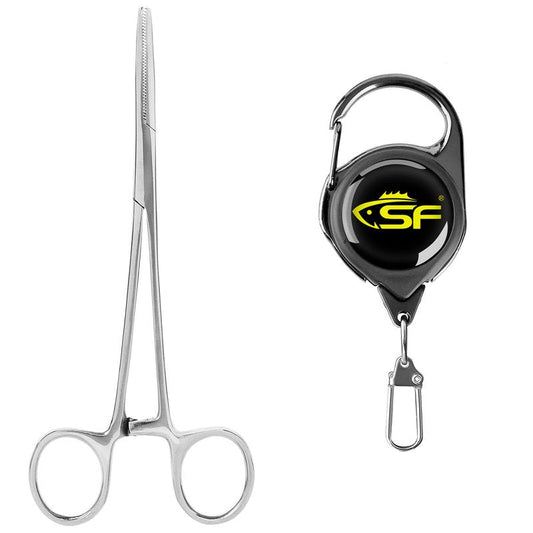 SF 6.3inch Fishing Hook Remover Fly Fishing Forceps Hemostats Straight Stainless Steel Silver Fishing Pliers 1Pcs