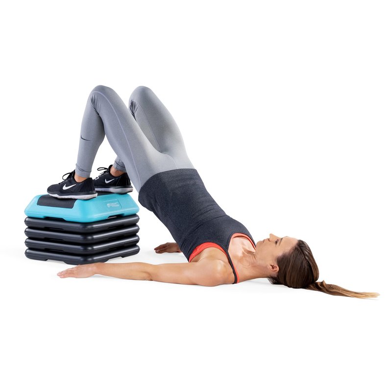 Circuit Fitness by Marcy 16 x 16 inches Adjustable Height Aerobic Step Platform with 4 Risers, Non-Slip Rubber Surface, Home Exercise Fitness Training, Aqua Green, STEP-GREEN01-4R