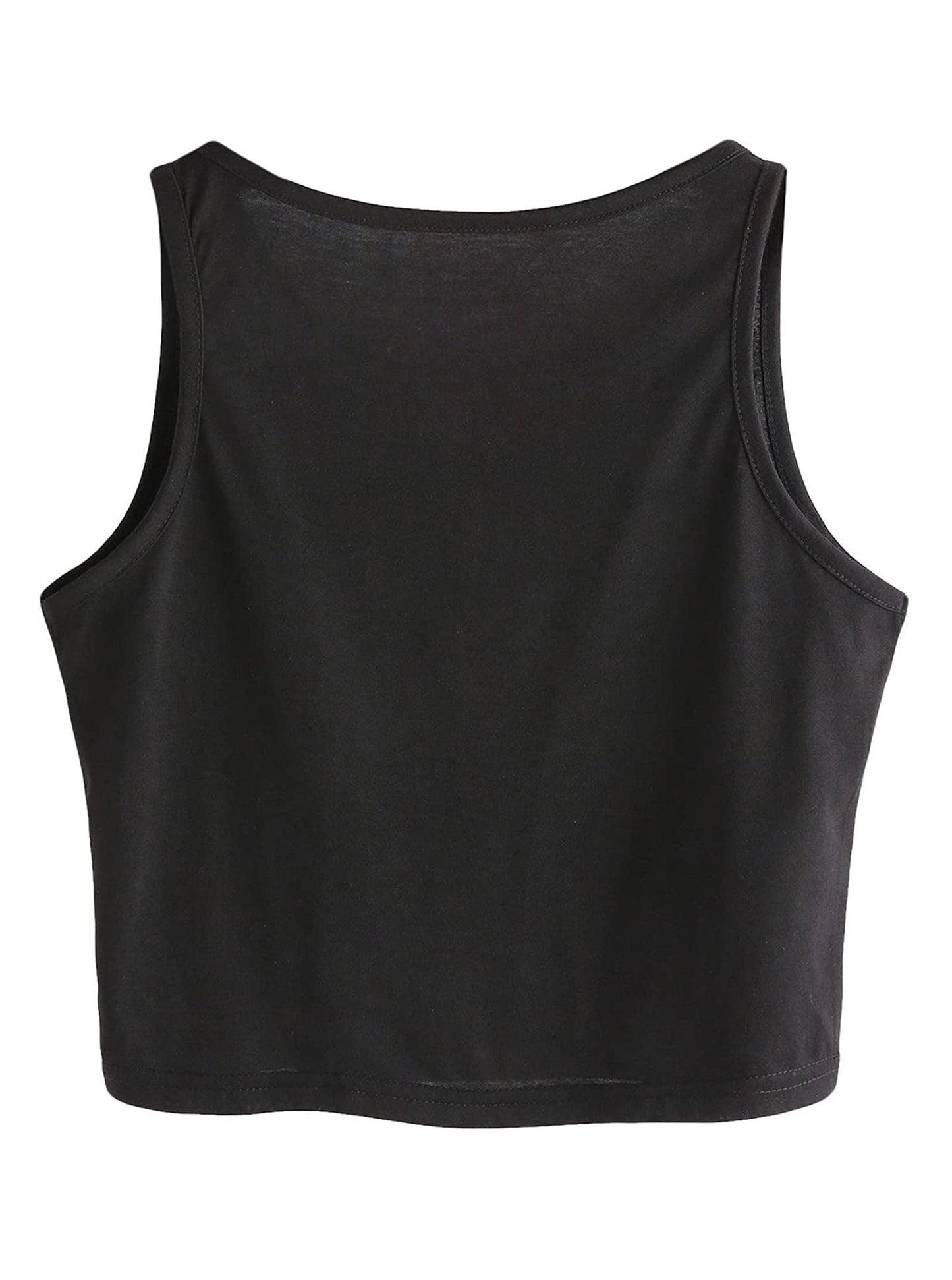 Remidoo Women's Casual Sleeveless Sun and Moon Print Shirt Graphic Crop Top Workout Tank Black Sun Large