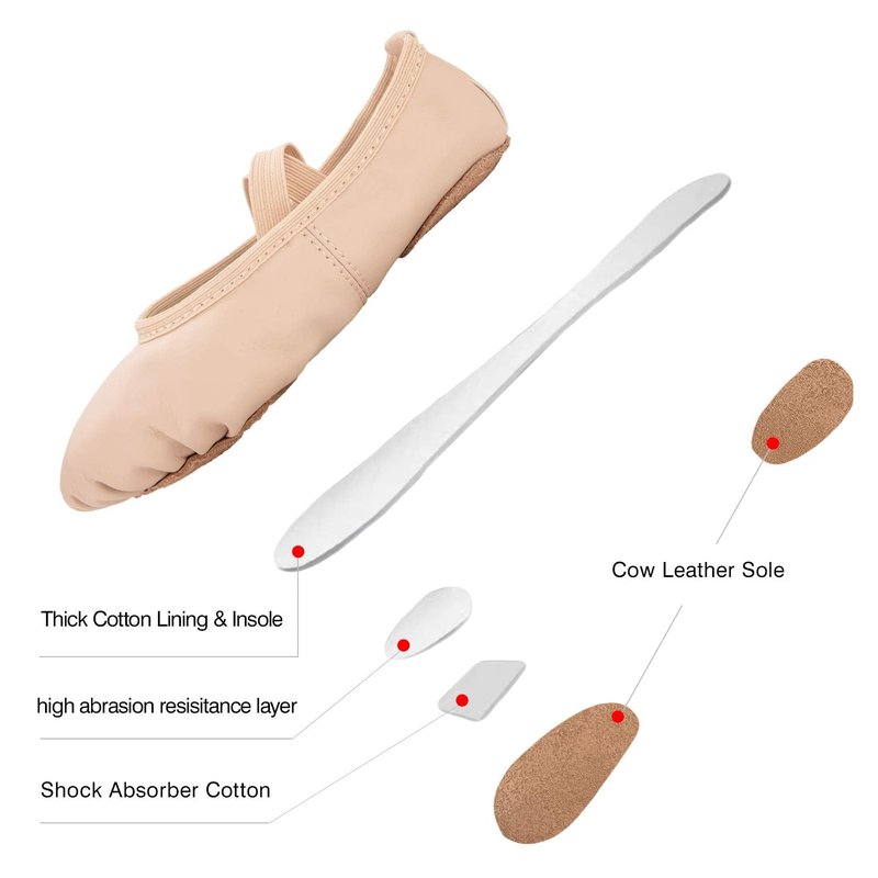 RoseMoli Ballet Shoes for Girls/Toddlers/Kids/Women, Leather Yoga Shoes/Ballet Slippers for Dancing 9 Toddler Nude