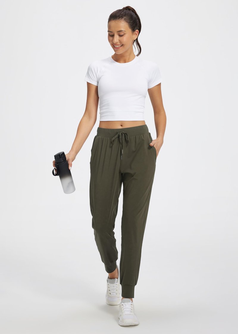 Libin Joggers for Women Petite/Regular/Tall Dance Sweatpants Athletic Workout Tapered Lounge Casual Teacher Pants for Running Yoga Cloths, Olive Green XL