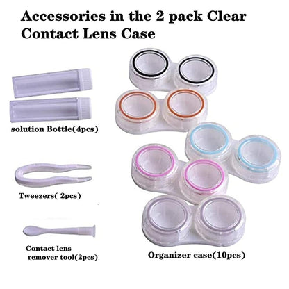 APZDFGIFCD Clear Contact Lens Case, Contact Lens Organizer Case with Carrying Travel Holder -10 Pack