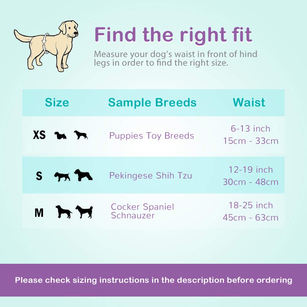 Flying Paws Male Dog Nappies, M-22 Disposable Dog Wraps for Puppy Incontinence Super Absorbent Male Wraps, Soft Cotton, Stereoscopic Edge Fit for Potty Training, Travel