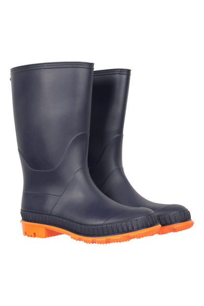 Mountain Warehouse Plain Kids Wellies - Waterproof, Soft Jersey Lined Wellington Boots, Gripped Sole, Boys & Girls - Spring Summer, Rain, School, Outdoors Burnt Orange Kids Shoe Size 4